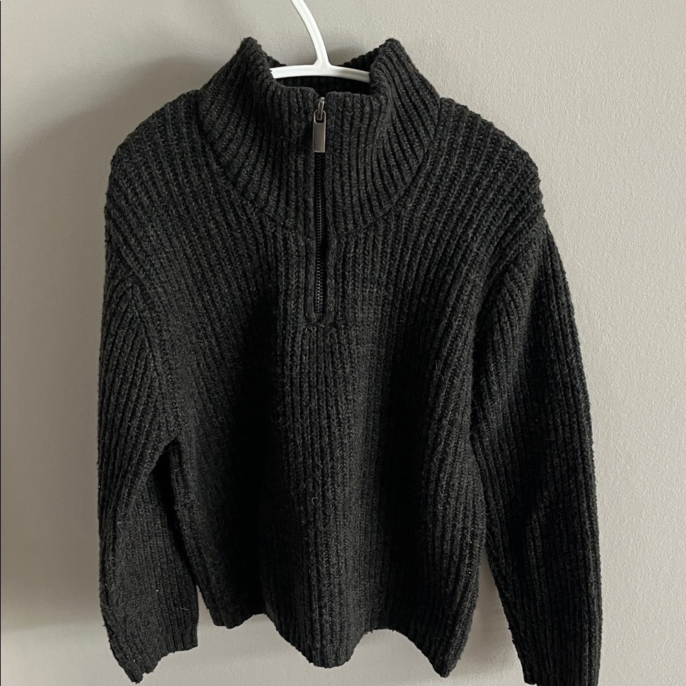 Zara Kids Dark Green Ribbed Sweater